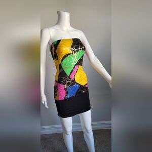 Colorful Abstract Print Dress
